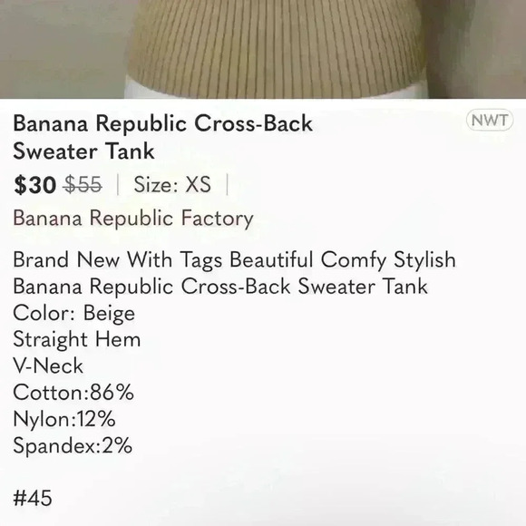 Banana Republic Cross back Sweater Tank - Picture 7 of 7